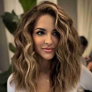 13x4 lace front, 12inches 100% human hair, chocolate brown, blonde highlights